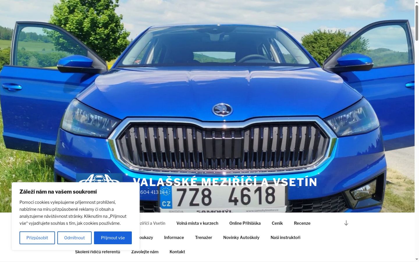 Snímka obrazovky banera súhlasu zobrazeného pred akoukoľvek interakciou