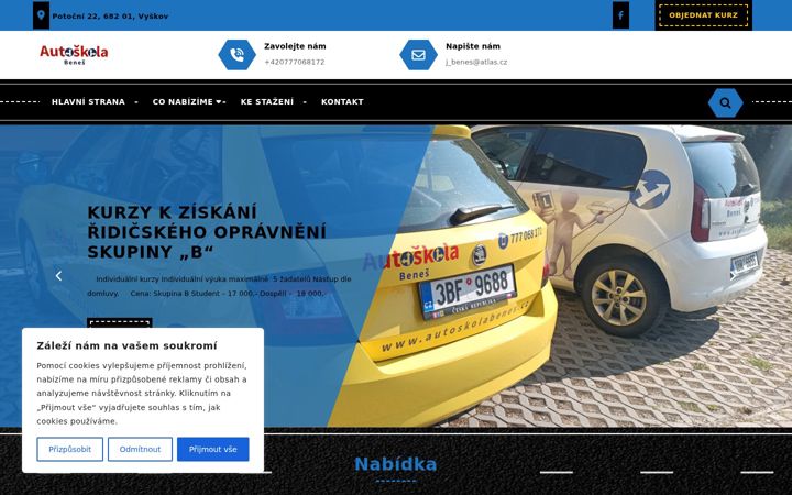 Képernyőkép: autoskolabenes.cz