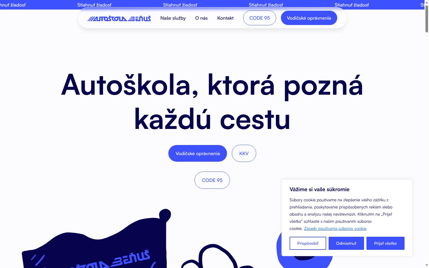 Sutikimo reklamjuostės, rodytos prieš bet kokią sąveiką, ekrano kopija