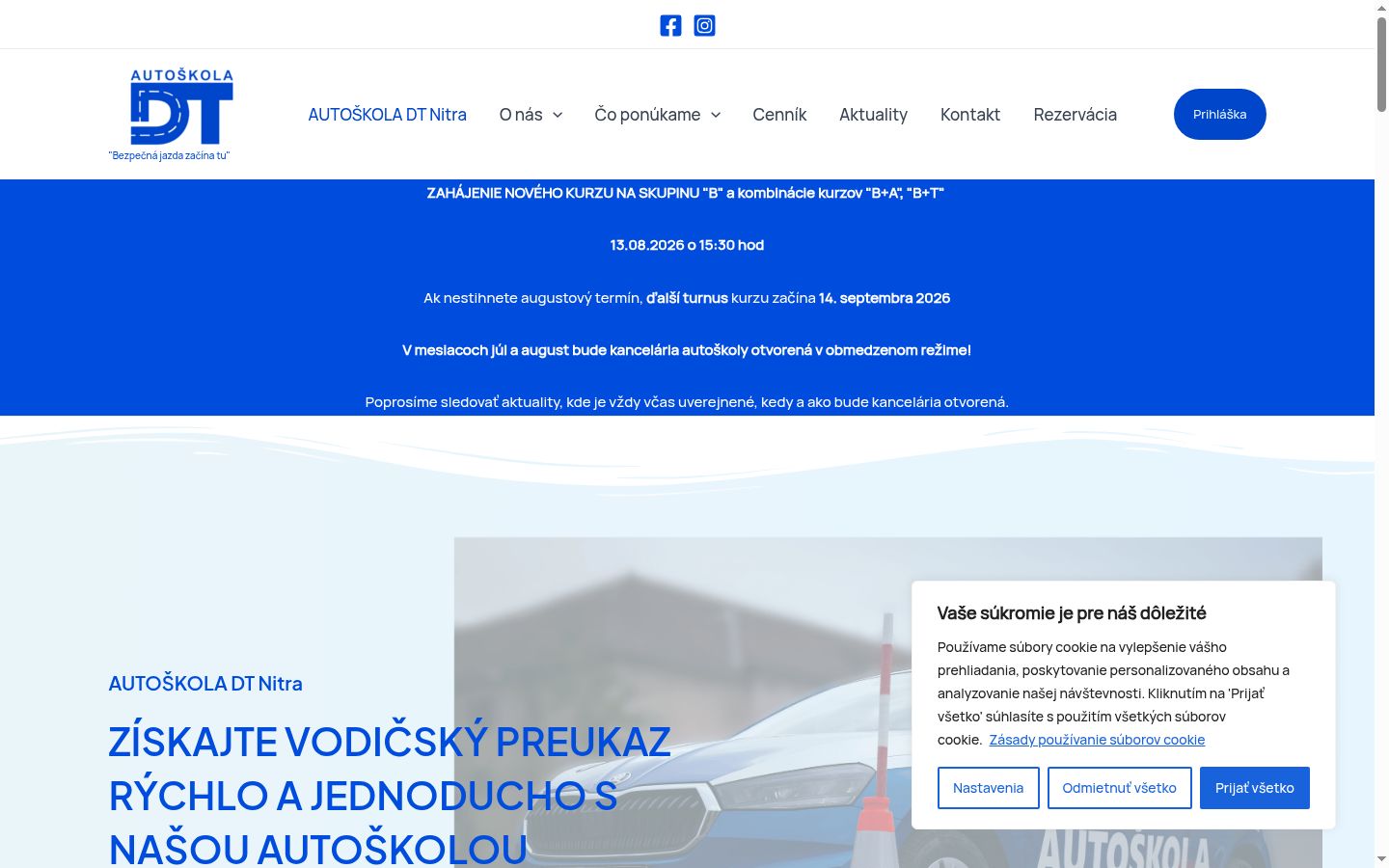 Snímek obrazovky baneru souhlasu zobrazeného před jakoukoli interakcí