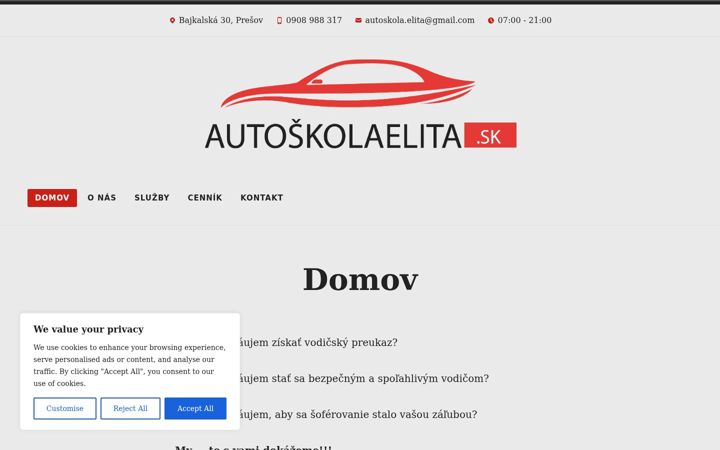 Screenshot of autoskolaelita.sk