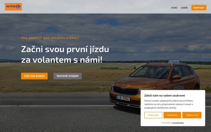 Kuvakaappaus sivustosta autoskolaklima.cz