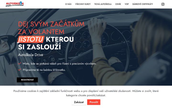 Kuvakaappaus sivustosta autoskolaletnany.cz