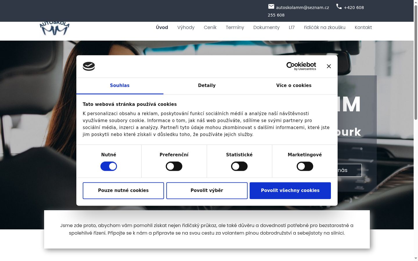 Captura de ecrã do banner de consentimento apresentado antes de qualquer interação