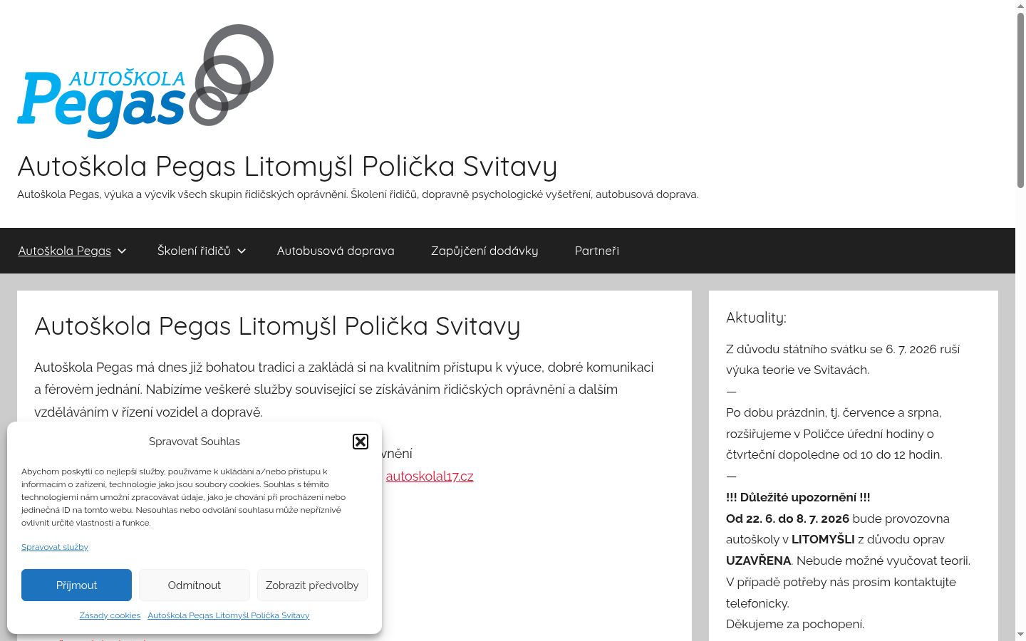 Screenshot of the consent banner shown before any interaction
