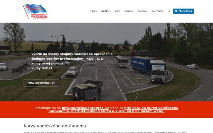 Screenshot van autoskolaprogres.sk