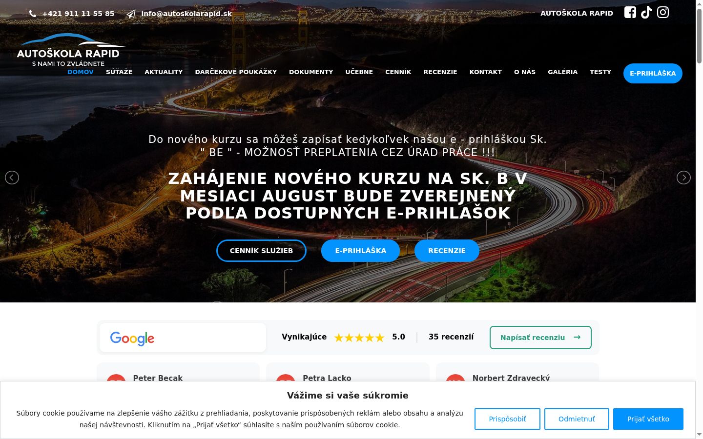 Snimka zaslona bannera za privolu prikazanog prije bilo kakve interakcije