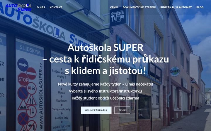 Screenshot van autoskolasuper.cz