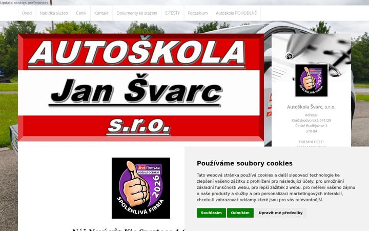 Screenshot van autoskolasvarc.cz