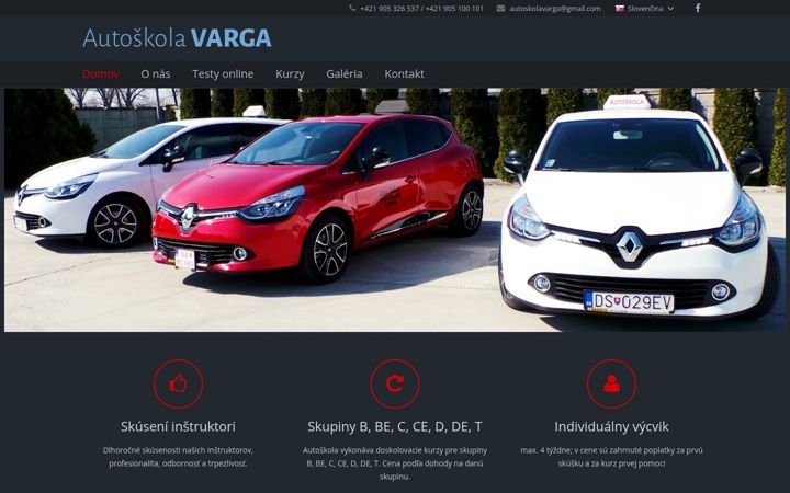 Screenshot stránky autoskolavarga.sk