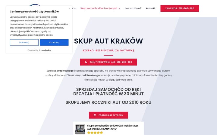 Screenshot of autoskup.krakow.pl