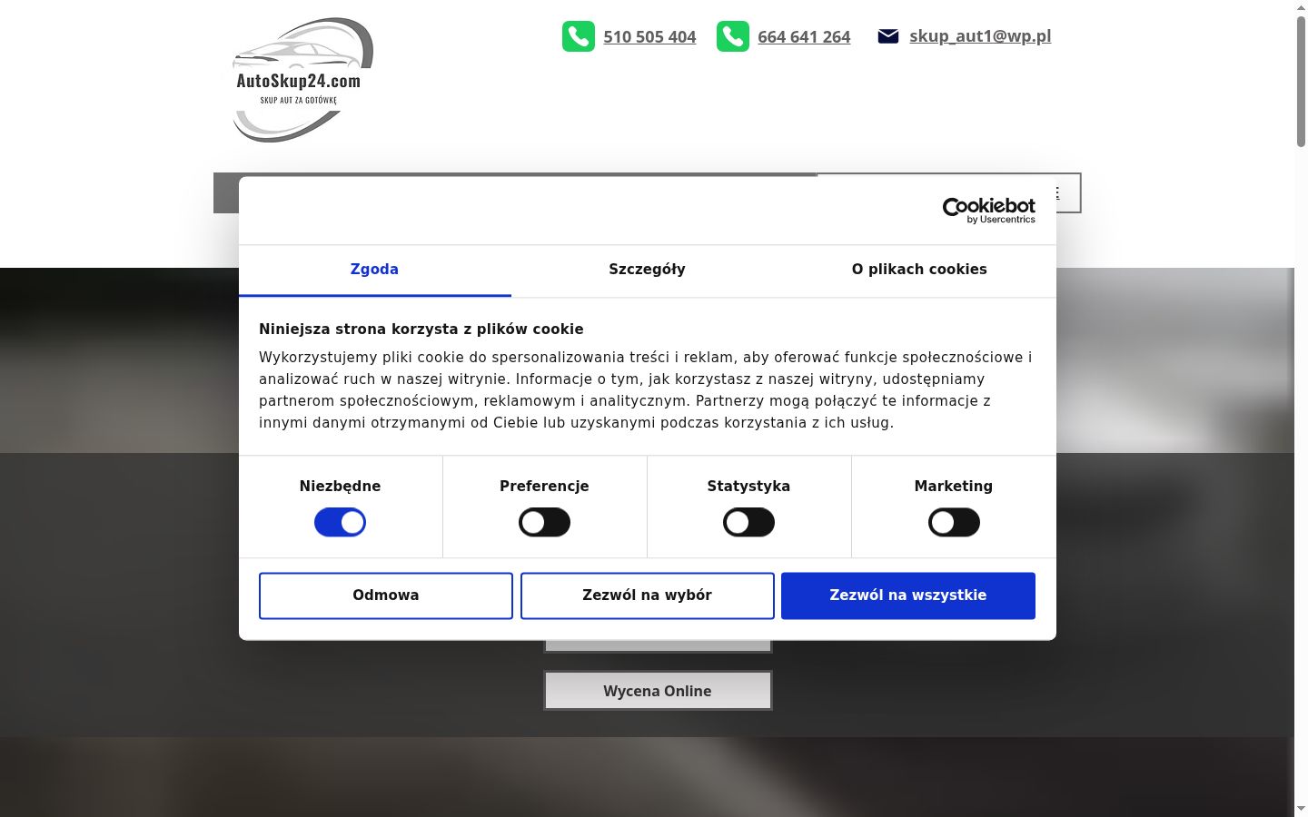 Snímka obrazovky banera súhlasu zobrazeného pred akoukoľvek interakciou