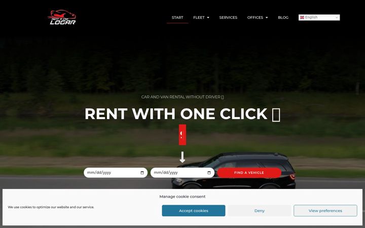 Screenshot of autoslogarentacar.com