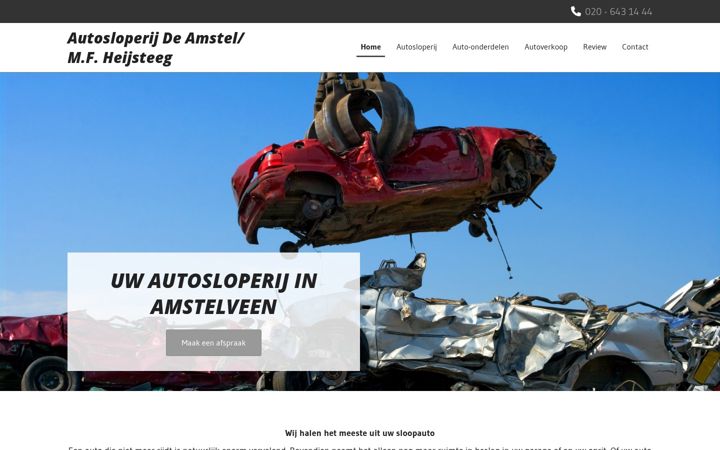 Screenshot of autosloperij-amstelveen.nl