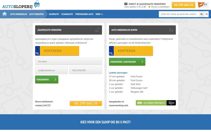 Screenshot of autosloperij.nl