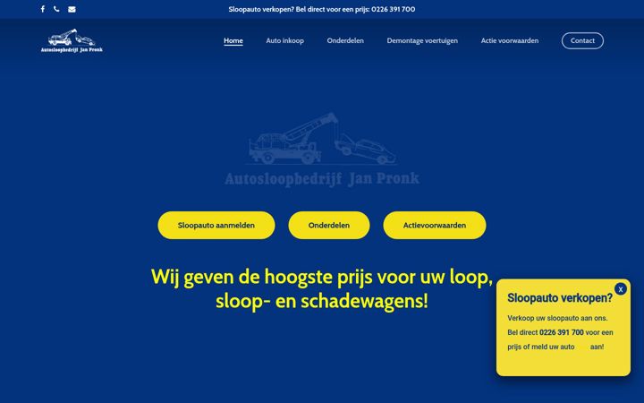 Screenshot of autosloperijpronk.nl