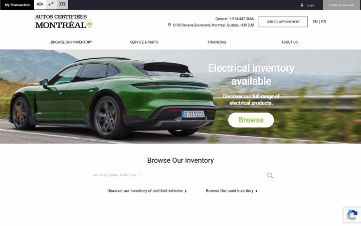 Screenshot of autosmontreal.ca