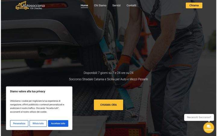 Screenshot of autosoccorsofratellichiechio.it