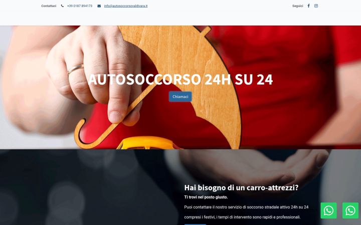 Skjámynd af autosoccorsovaldivara.it