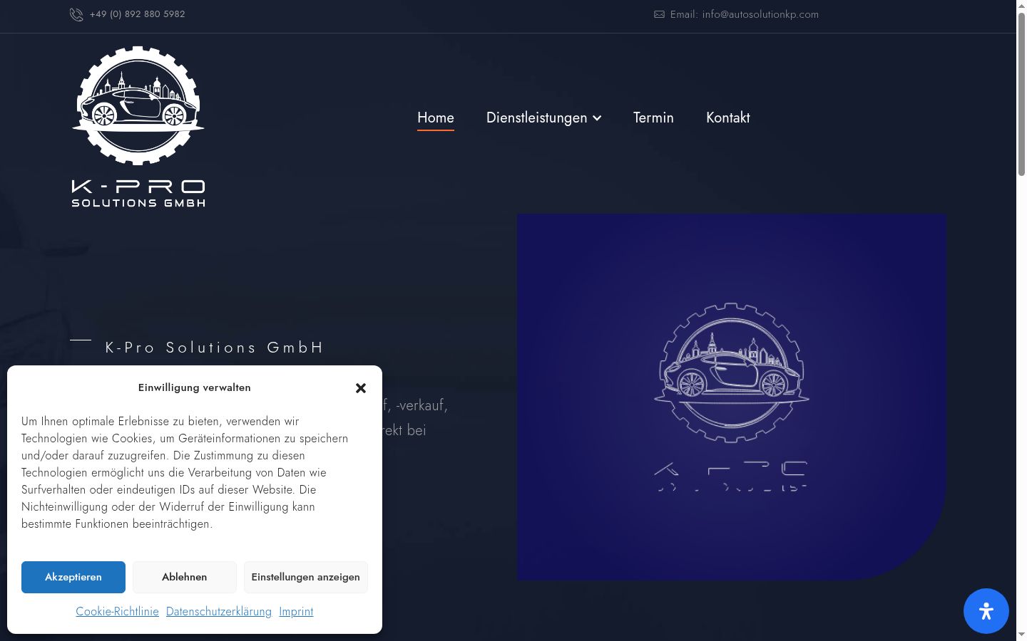 Screenshot of the consent banner shown before any interaction