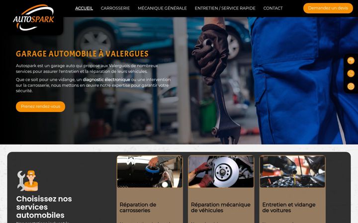 Screenshot of autospark34.fr