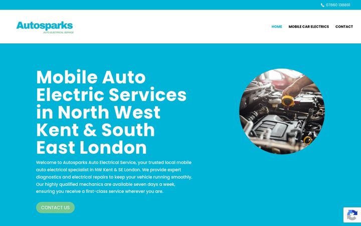 Screenshot of autosparkselectricalservices.co.uk