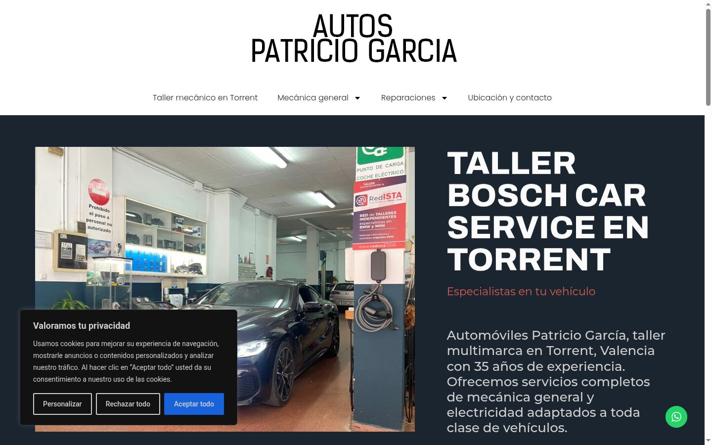Captura de ecrã do banner de consentimento apresentado antes de qualquer interação