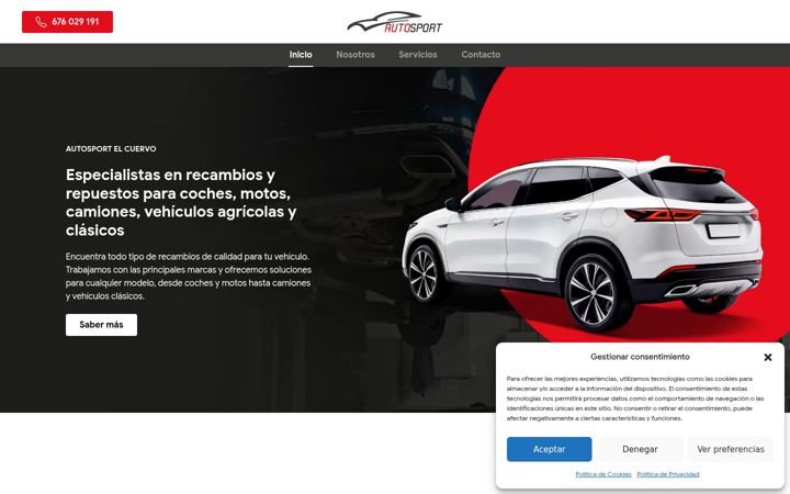 Screenshot of autosportelcuervo.com