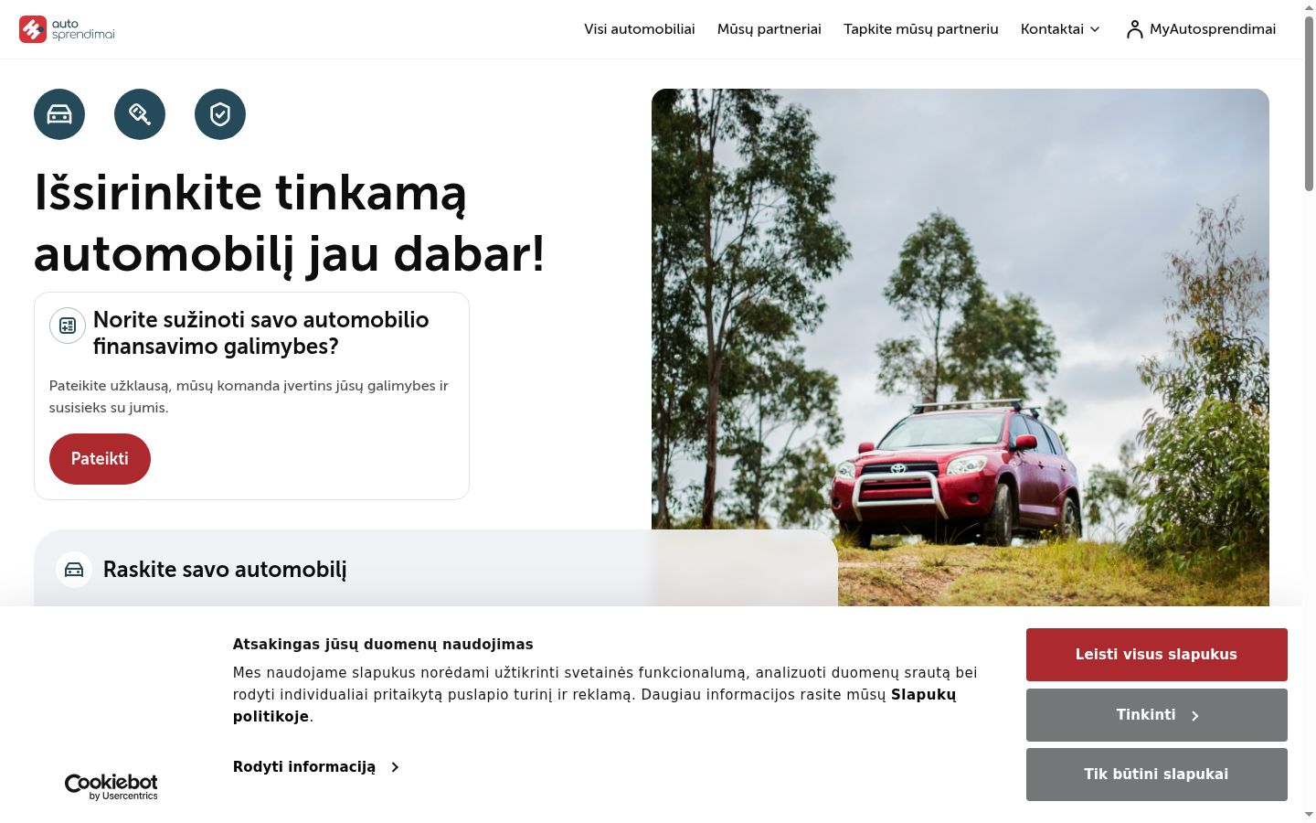 Screenshot of the consent banner shown before any interaction