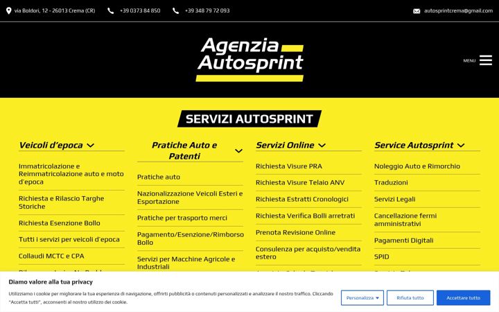 Screenshot of autosprintcrema.it