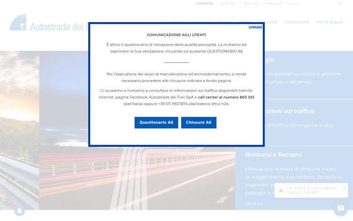Snímek obrazovky autostradadeifiori.it