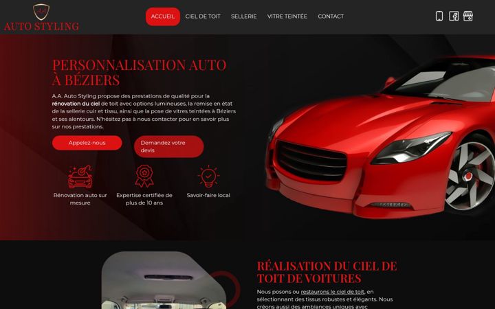 Screenshot of autostyling.fr