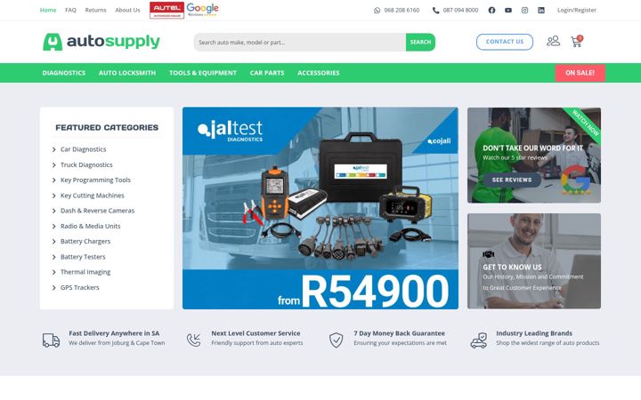 Screenshot of autosupply.co.za