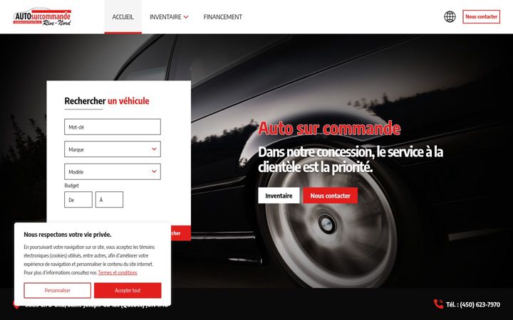 Screenshot of autosurcommande.ca