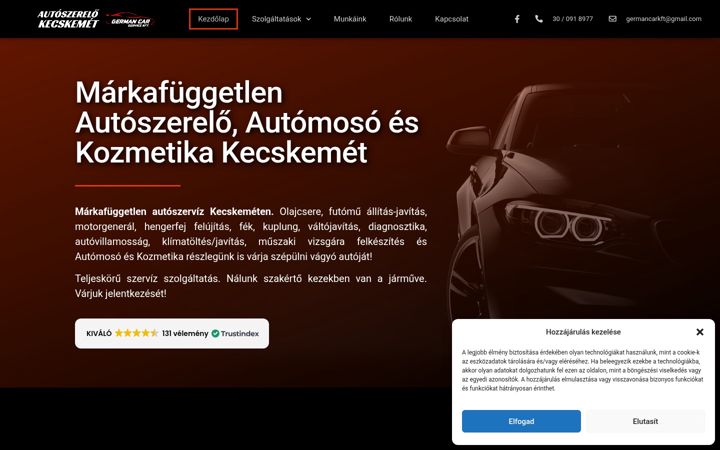 Screenshot of autoszerelokecskemet.hu