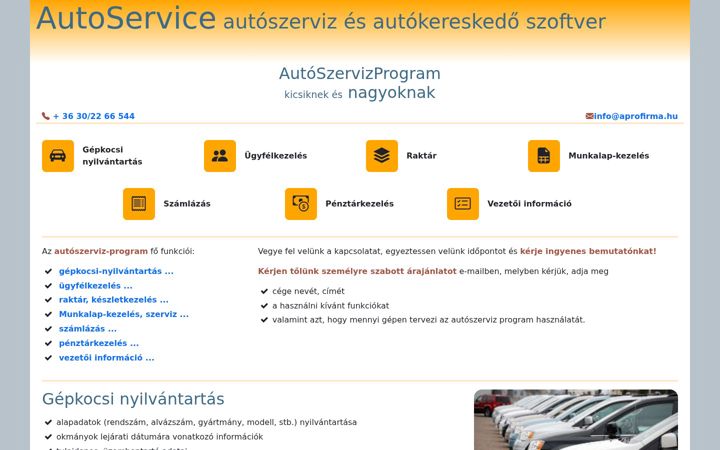 Screenshot of autoszervizprogram.hu