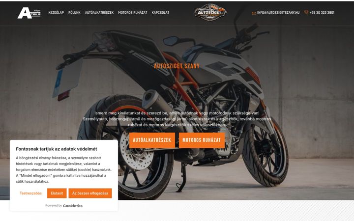 Screenshot of autoszigetszany.hu