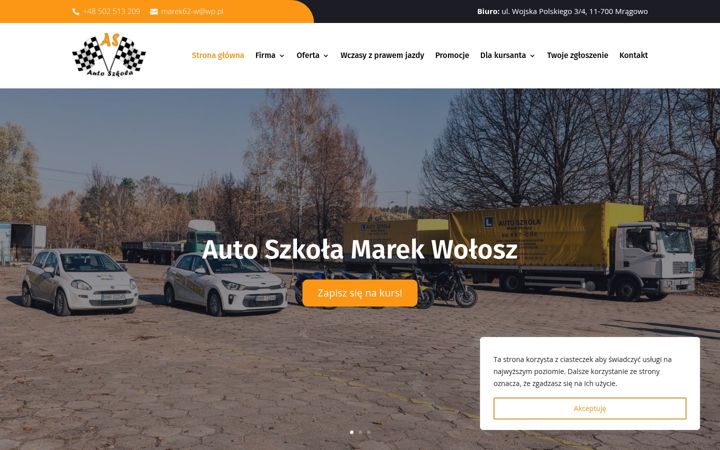 Zrzut ekranu autoszkola.mragowo.pl