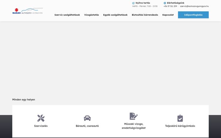 Screenshot of autoszovgyongyos.hu