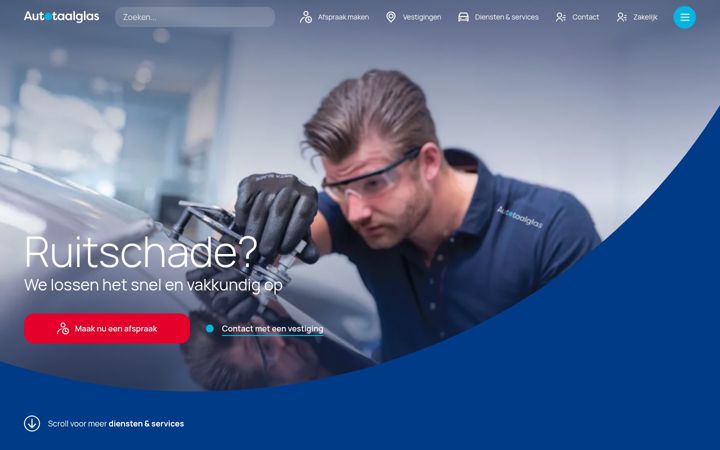 Captura de pantalla de autotaalglas.nl