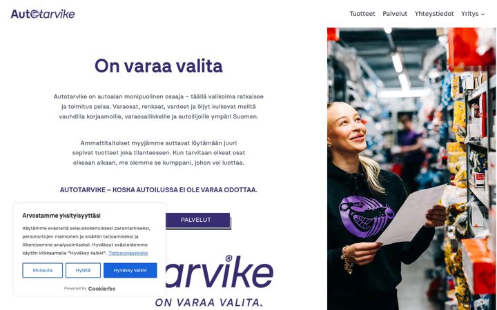 Screenshot of autotarvike.fi
