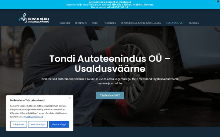 Screenshot of autoteenindus.ee