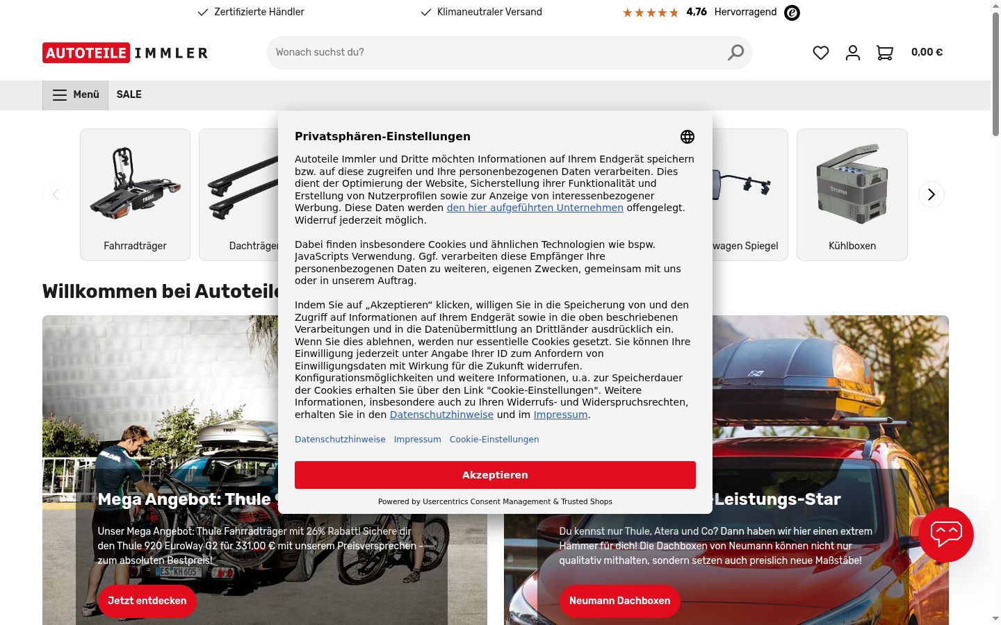 Sutikimo reklamjuostės, rodytos prieš bet kokią sąveiką, ekrano kopija