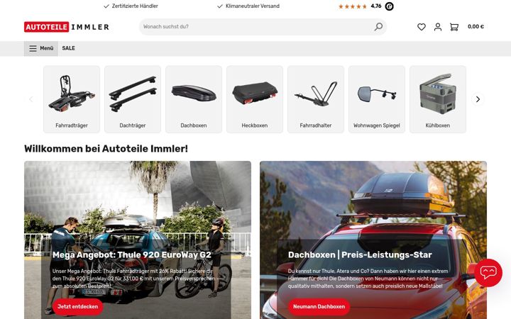 Screenshot of autoteile-immler.com