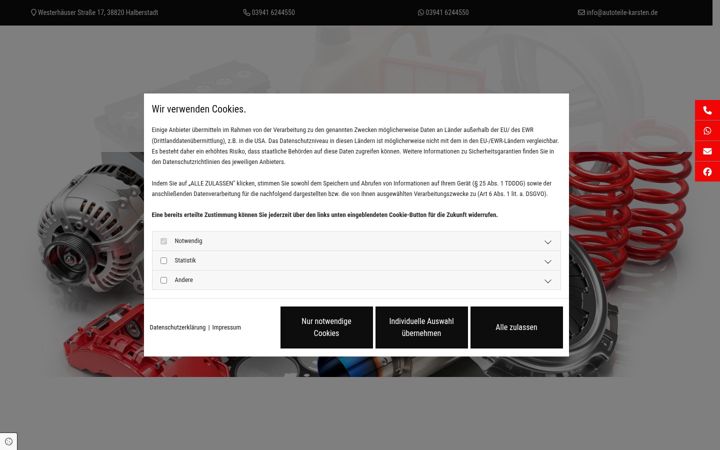 Screenshot of autoteile-karsten.de