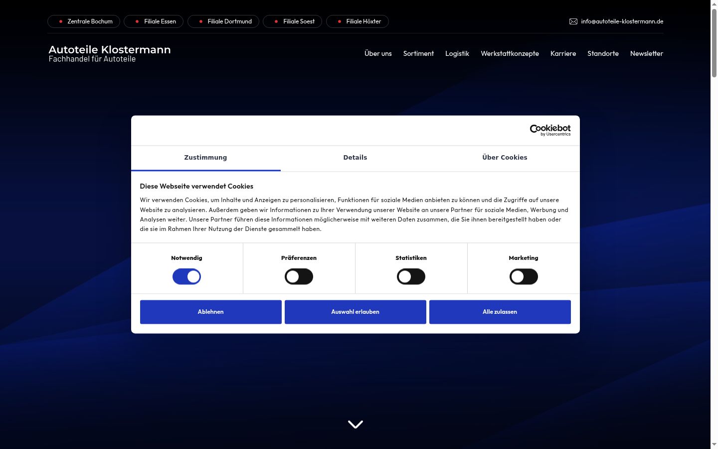 Screenshot tal-banner tal-kunsens muri qabel kwalunkwe interazzjoni