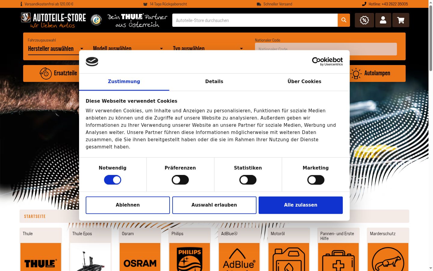 Captură de ecran a bannerului de consimțământ afișat înainte de orice interacțiune