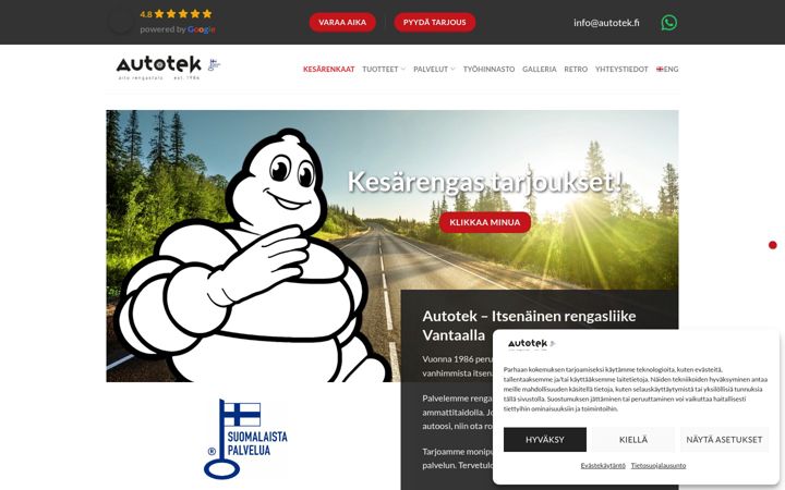 Screenshot of autotek.fi