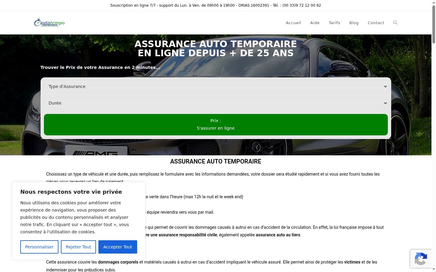 Screenshot des Einwilligungsbanners vor jeglicher Interaktion