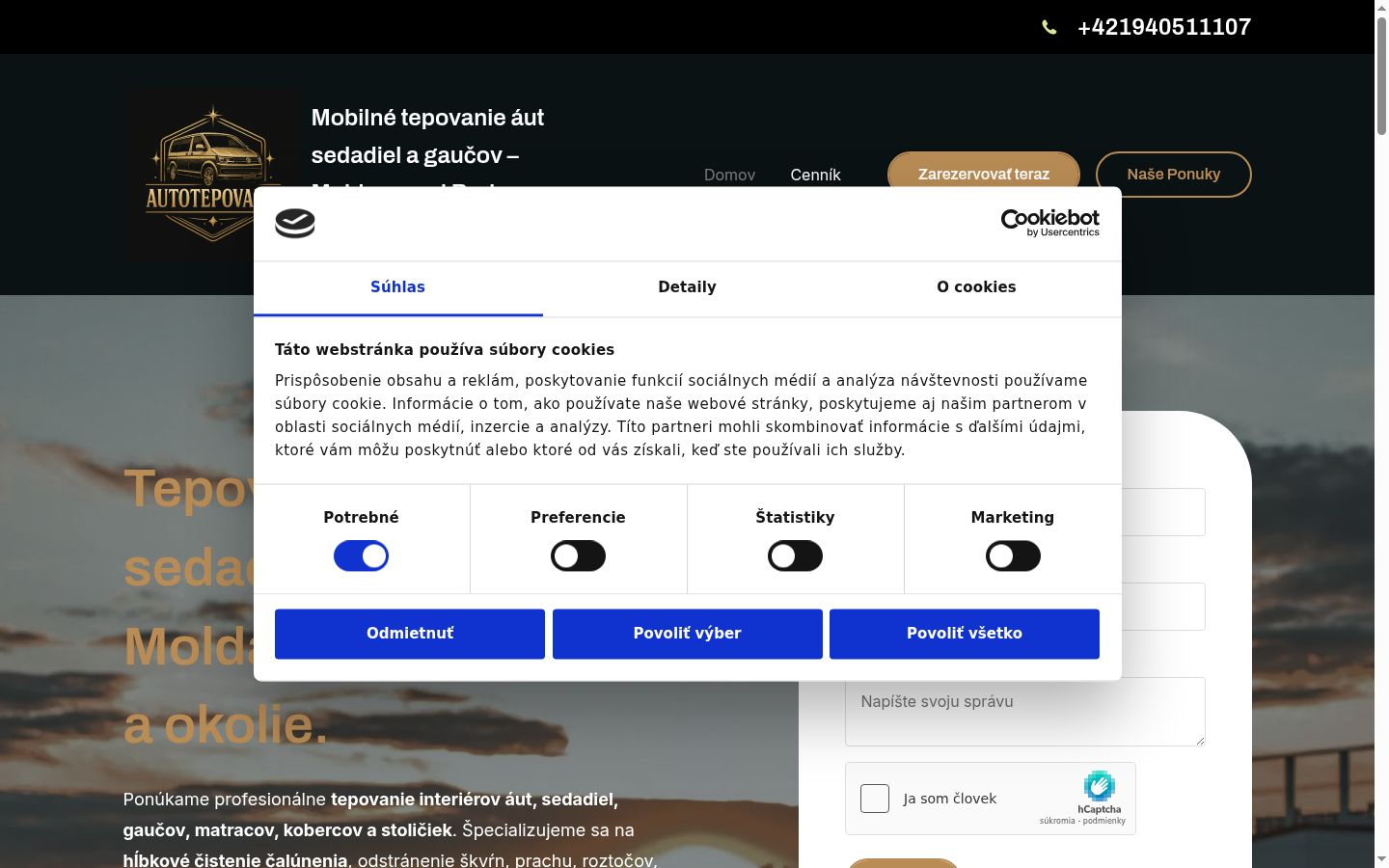 Captură de ecran a bannerului de consimțământ afișat înainte de orice interacțiune